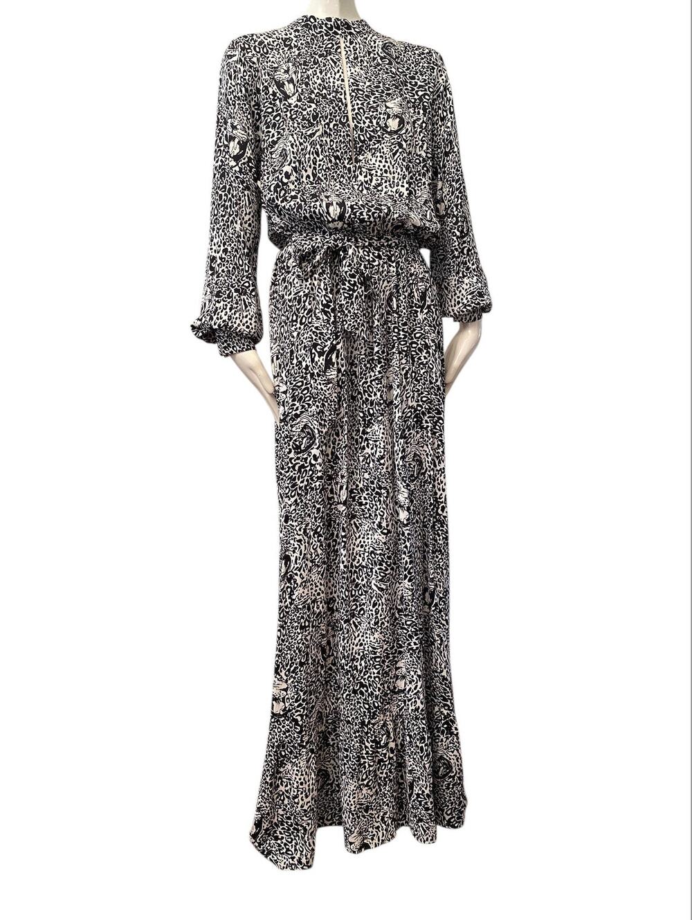 Marcell Von Berlin Tiger Leopard Print Maxi Dress NWT Silk Blend Women's